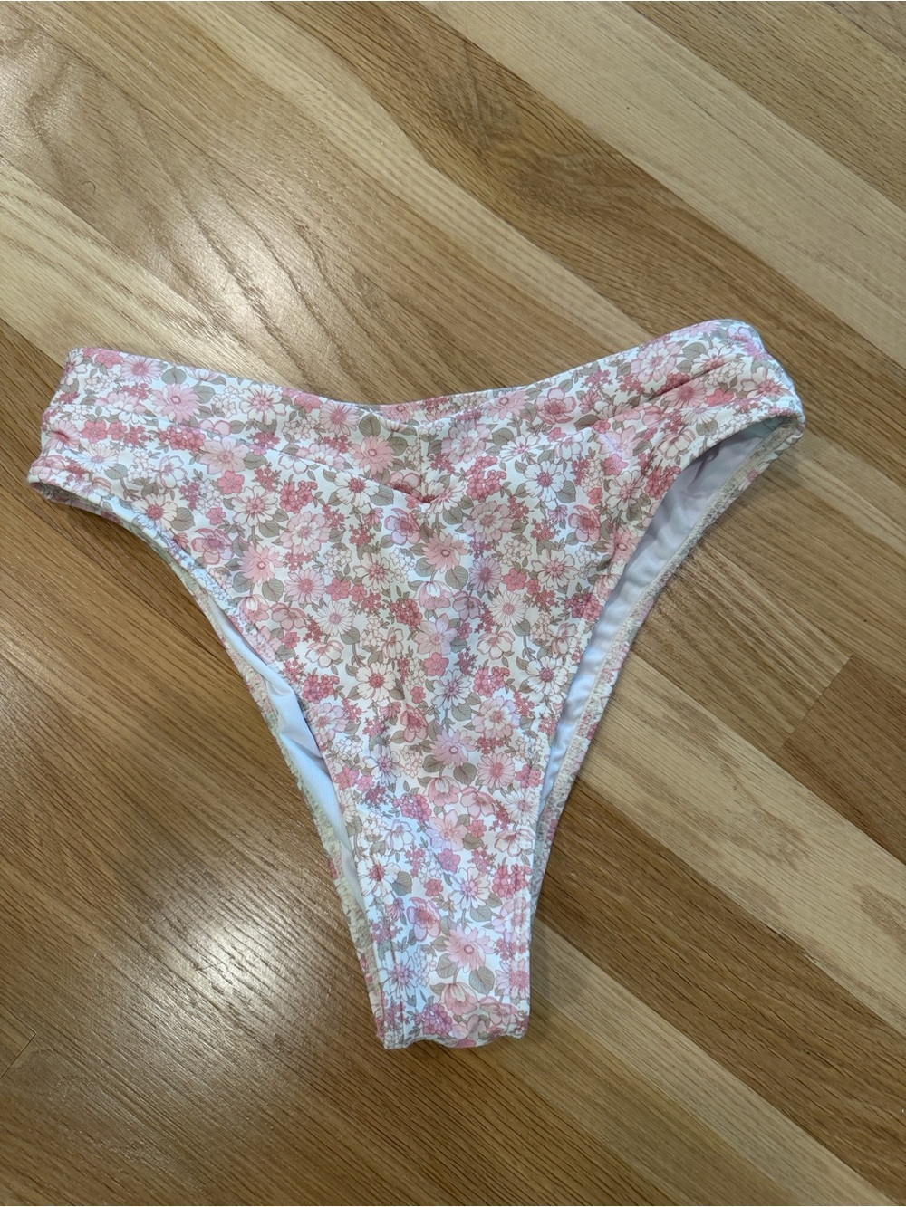 Floral Pink High-Cut Bikini Bottoms